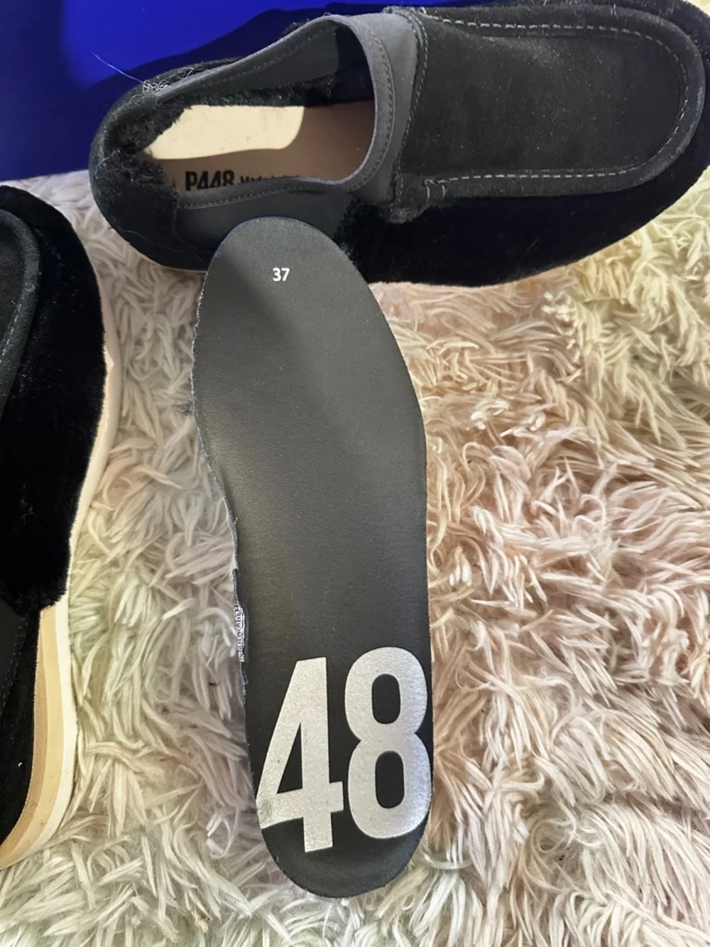 NWT P448 Bubble Black Shearling Sneakers Size 37